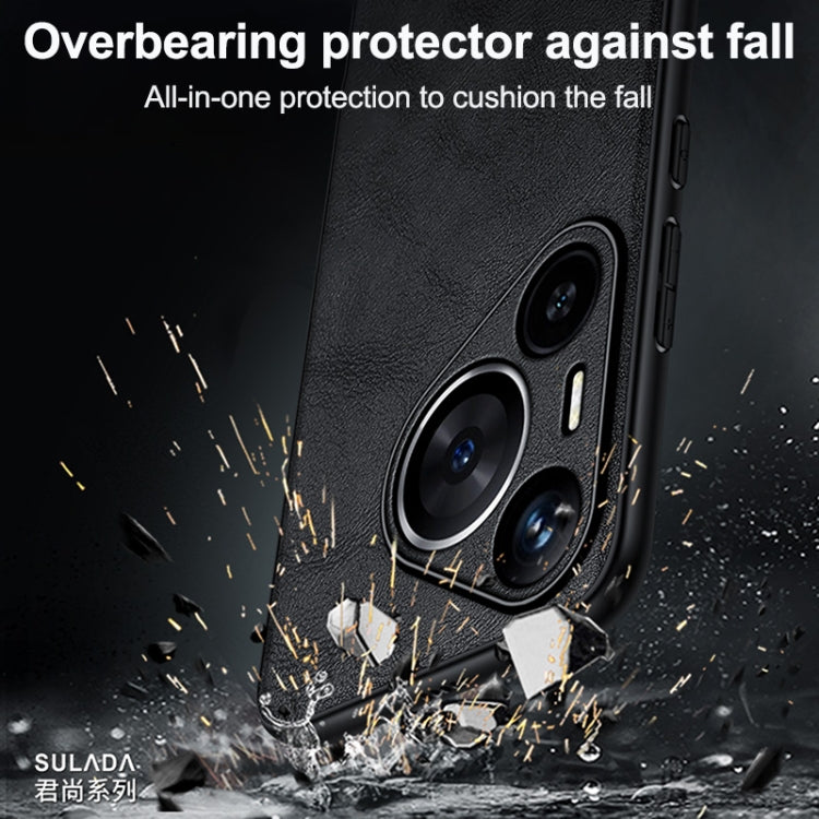 For Huawei Pura 70 Ultra SULADA Shockproof TPU Hybrid Handmade Leather Phone Case(Brown) - free shipping - PMC Jewellery - Order now!