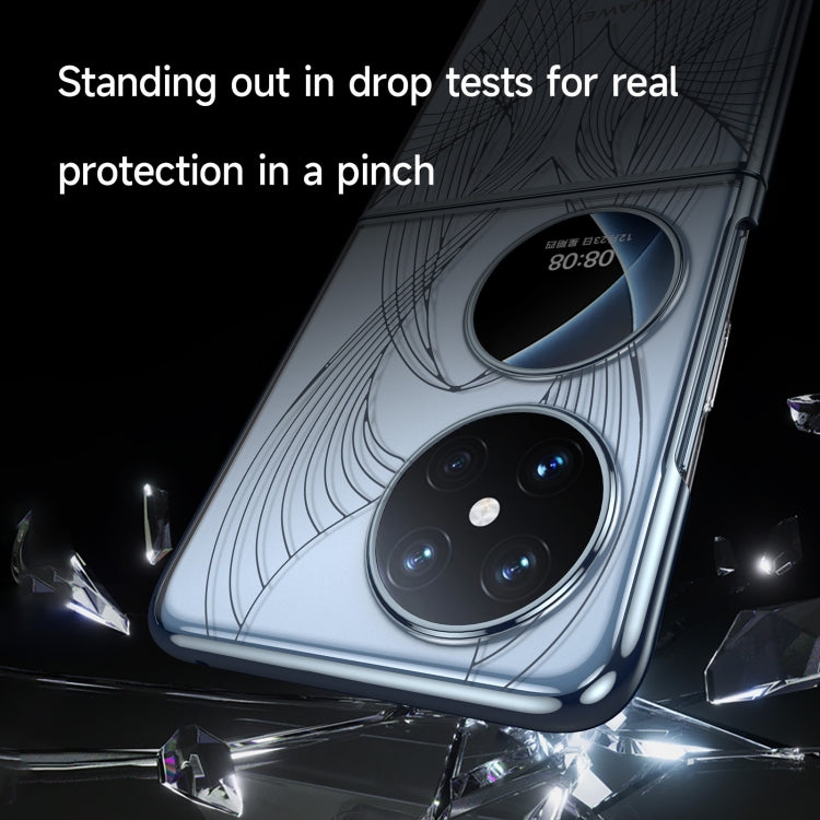 For Huawei P50 Pocket SULADA Electroplated Laser Engraving Texture PC Phone Case(Blue) - free shipping - PMC TechLife - Order now!