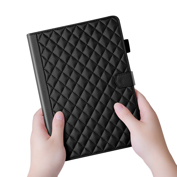For iPad Pro 11 2024 Rhombus Lattice Leather Smart Tablet Case(Black) - iPad Pro 11 2024 Cases by PMC TechLife | Online Shopping South Africa | PMC TechLife | Buy Now Pay Later Mobicred