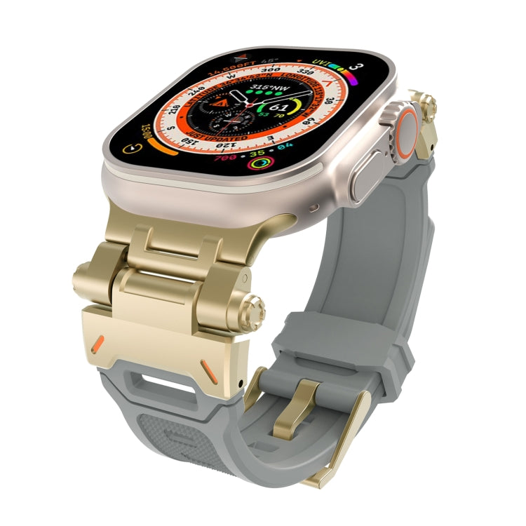 For Apple Watch SE 2023 44mm Stainless Steel Connector TPU Watch Band(Gold Grey) - free shipping - PMC TechLife - Order now!