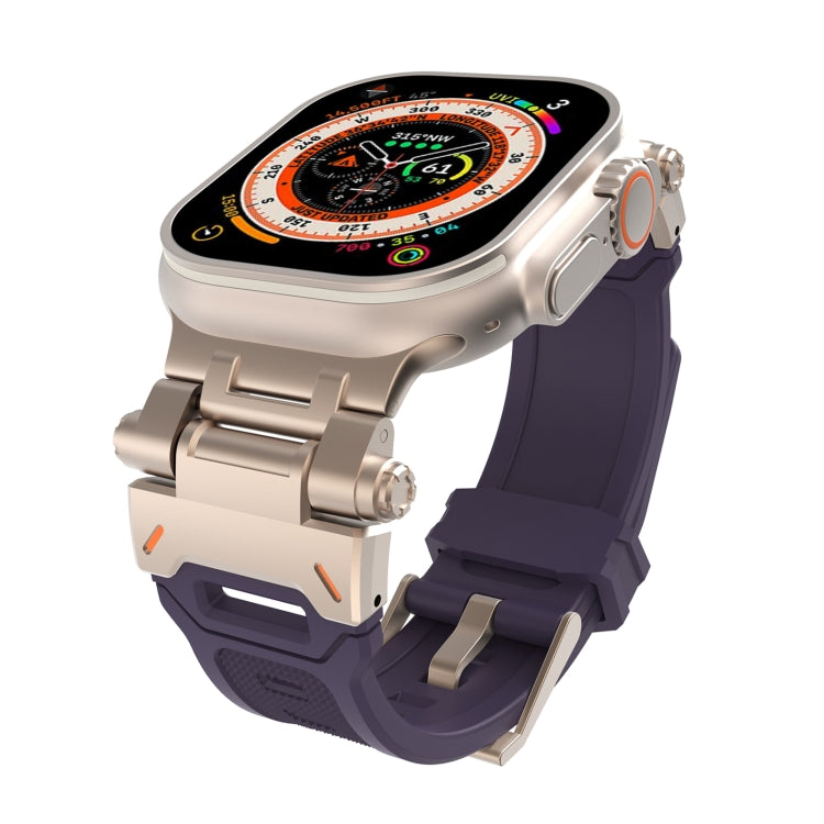 For Apple Watch Ultra 2 49mm Stainless Steel Connector TPU Watch Band(Titanium Purple) - free shipping - PMC TechLife - Order now!