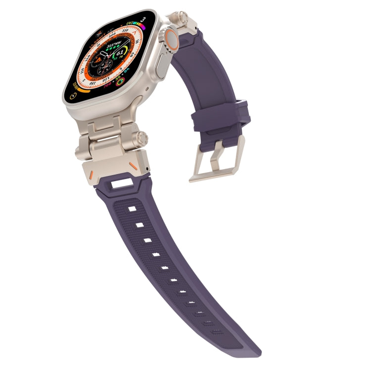 For Apple Watch Ultra 2 49mm Stainless Steel Connector TPU Watch Band(Titanium Purple) - free shipping - PMC TechLife - Order now!