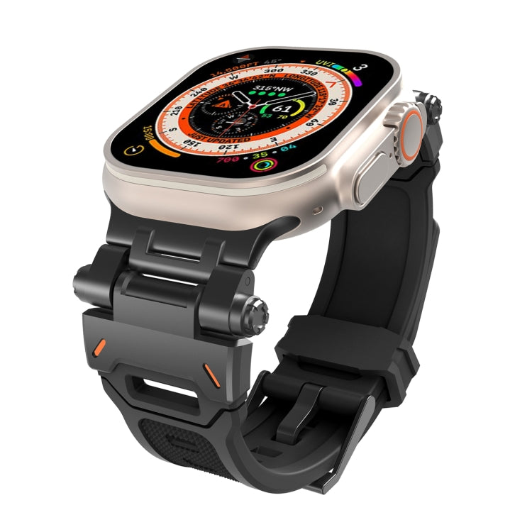 For Apple Watch Series 8 45mm Stainless Steel Connector TPU Watch Band(Black Black) - free shipping - PMC TechLife - Order now!