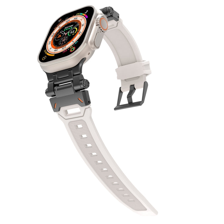 For Apple Watch SE 2022 44mm Stainless Steel Connector TPU Watch Band(Black Starlight) - free shipping - PMC TechLife - Order now!