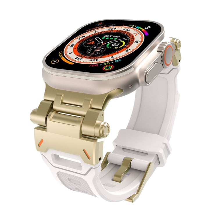 For Apple Watch Series 7 45mm Stainless Steel Connector TPU Watch Band(Gold Starlight) - free shipping - PMC TechLife - Order now!