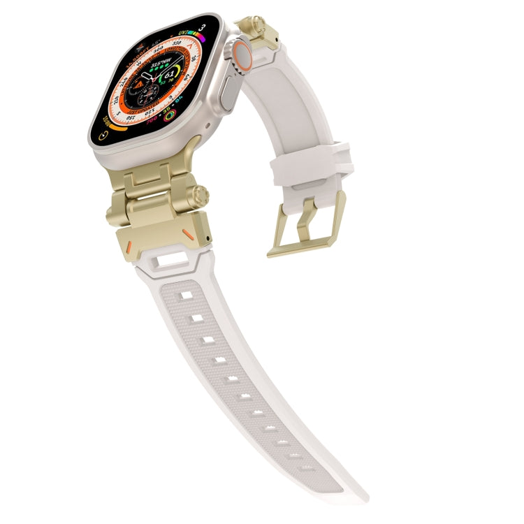 For Apple Watch Series 7 45mm Stainless Steel Connector TPU Watch Band(Gold Starlight) - free shipping - PMC TechLife - Order now!