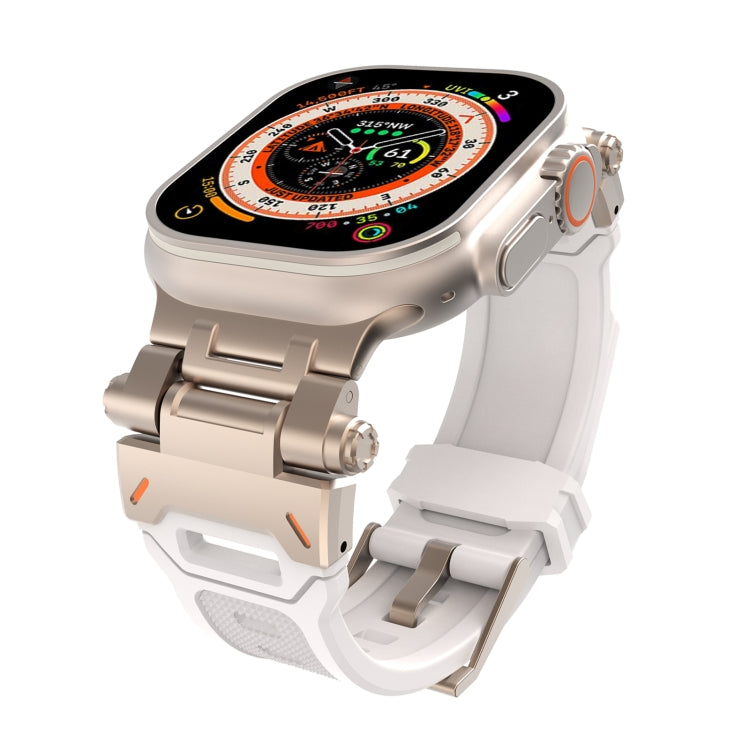 For Apple Watch SE 44mm Stainless Steel Connector TPU Watch Band(Titanium Starlight) - free shipping - PMC TechLife - Order now!