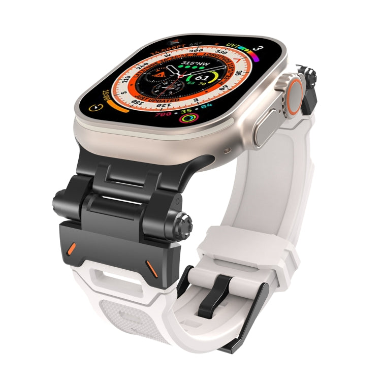 For Apple Watch Series 6 44mm Stainless Steel Connector TPU Watch Band(Black Starlight) - free shipping - PMC TechLife - Order now!