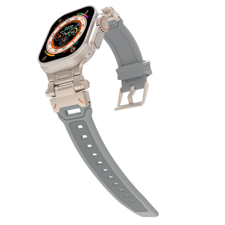 For Apple Watch Series 5 44mm Stainless Steel Connector TPU Watch Band(Titanium Grey) - free shipping - PMC TechLife - Order now!