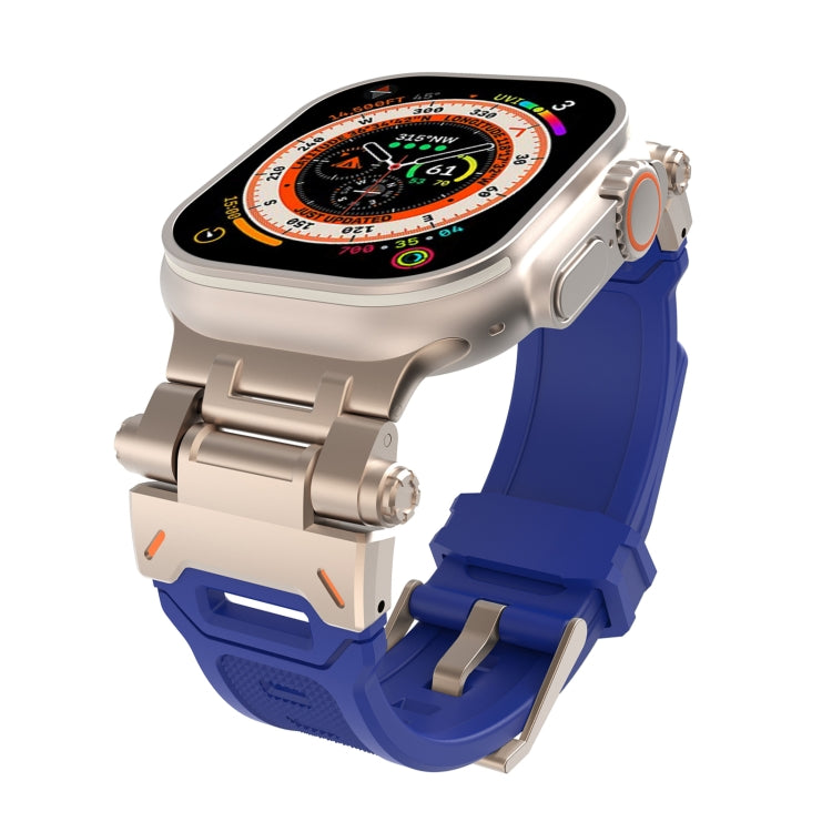 For Apple Watch Series 5 44mm Stainless Steel Connector TPU Watch Band(Titanium Blue) - free shipping - PMC TechLife - Order now!