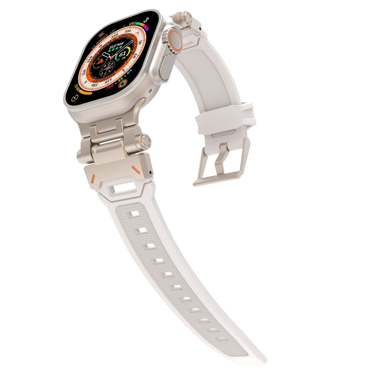 For Apple Watch 42mm Stainless Steel Connector TPU Watch Band(Titanium Starlight) - free shipping - PMC TechLife - Order now!