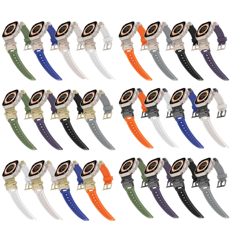 For Apple Watch Series 9 45mm Stainless Steel Connector TPU Watch Band(Gold Grey) - free shipping - PMC TechLife - Order now!