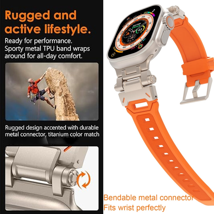 For Apple Watch Series 7 45mm Stainless Steel Connector TPU Watch Band(Gold Starlight) - free shipping - PMC TechLife - Order now!