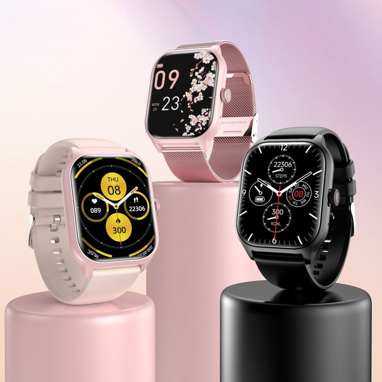 LEMFO LT10 2.01 inch TFT Screen Smart Watch Supports Bluetooth Call / Health Monitoring, Steel Strap(Pink) - Smart Watches by LEMFO | Online Shopping South Africa | PMC TechLife | Buy Now Pay Later Mobicred