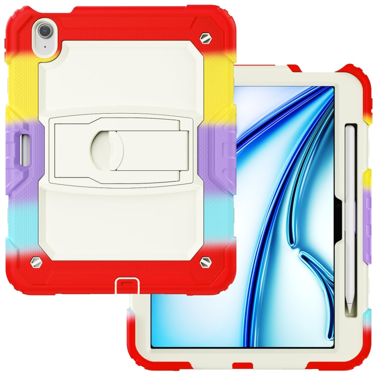 For iPad Air 11 2024 Silicone Hydric PC Tablet Case with Shoulder Strap & Holder(Camouflage Red) - iPad Air 11 2024 Cases by PMC TechLife | Online Shopping South Africa | PMC TechLife | Buy Now Pay Later Mobicred