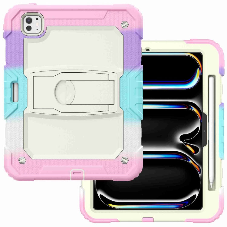For iPad Pro 11 2024 Silicone Hydric PC Tablet Case with Shoulder Strap & Holder(Camouflage Pink) - iPad Pro 11 2024 Cases by PMC TechLife | Online Shopping South Africa | PMC TechLife | Buy Now Pay Later Mobicred