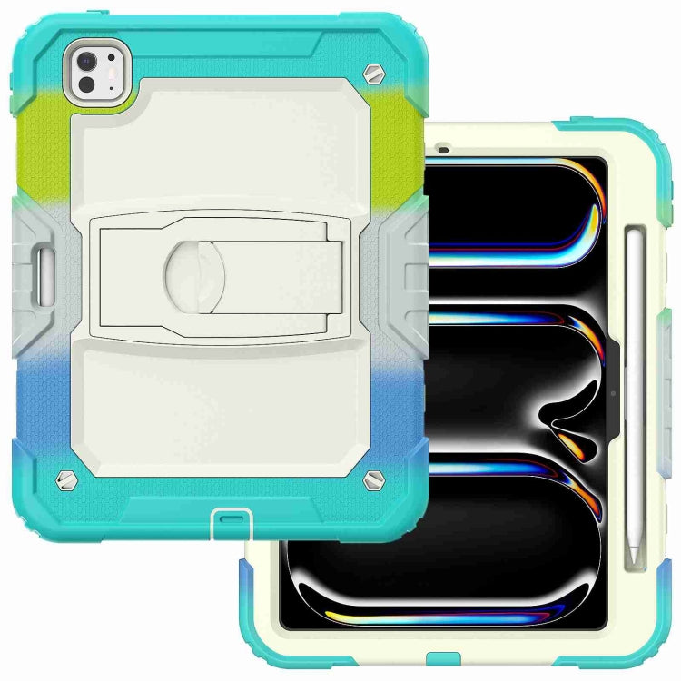 For iPad Pro 11 2024 Silicone Hydric PC Tablet Case with Shoulder Strap & Holder(Camouflage Light Blue) - iPad Pro 11 2024 Cases by PMC TechLife | Online Shopping South Africa | PMC TechLife | Buy Now Pay Later Mobicred