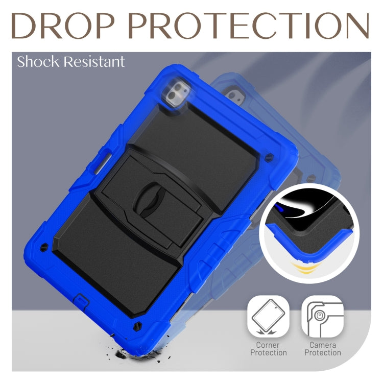 For iPad Pro 13 2024 Silicone Hydric PC Tablet Case with Shoulder Strap & Holder(Blue) - iPad Pro 13 2024 Cases by PMC TechLife | Online Shopping South Africa | PMC TechLife | Buy Now Pay Later Mobicred