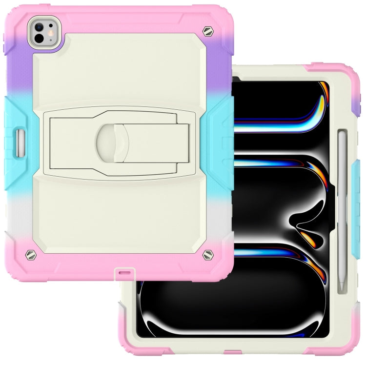 For iPad Pro 13 2024 Silicone Hydric PC Tablet Case with Shoulder Strap & Holder(Camouflage Pink) - iPad Pro 13 2024 Cases by PMC TechLife | Online Shopping South Africa | PMC TechLife | Buy Now Pay Later Mobicred