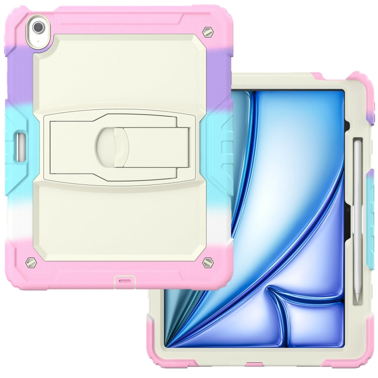 For iPad Air 13 2024 Silicone Hydric PC Tablet Case with Shoulder Strap & Holder(Camouflage Pink) - iPad Air 13 2024 Cases by PMC TechLife | Online Shopping South Africa | PMC TechLife | Buy Now Pay Later Mobicred