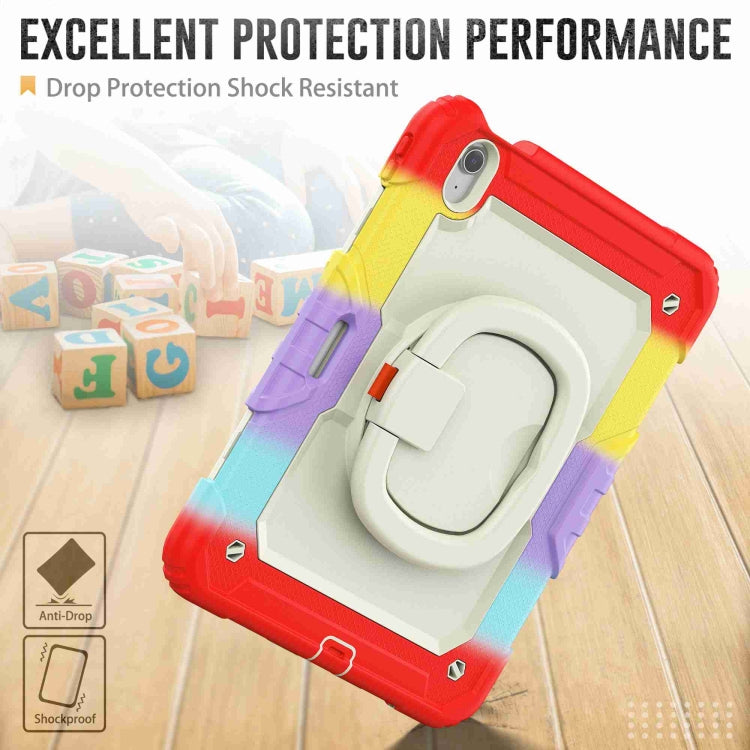 For iPad Air 11 2025 / 2024 Handle Silicone Hydric PC Tablet Case with Shoulder Strap(Rainbow Red) - free shipping - PMC TechLife - Order now!