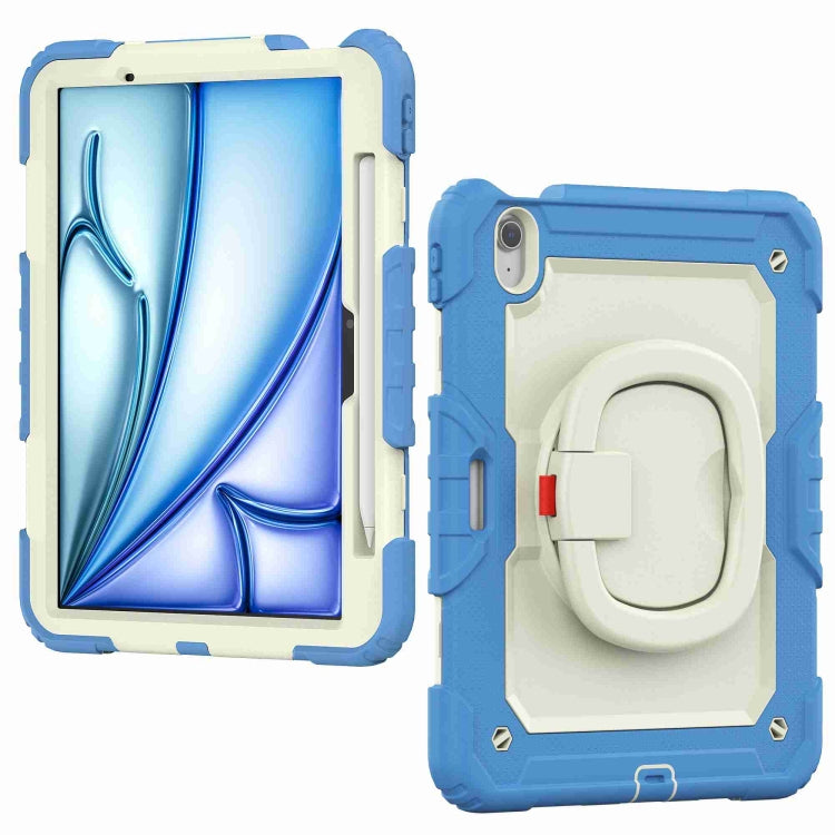 For iPad Air 11 2024 Handle Silicone Hydric PC Tablet Case with Shoulder Strap(Cyan-blue) - iPad Air 11 2024 Cases by PMC TechLife | Online Shopping South Africa | PMC TechLife | Buy Now Pay Later Mobicred