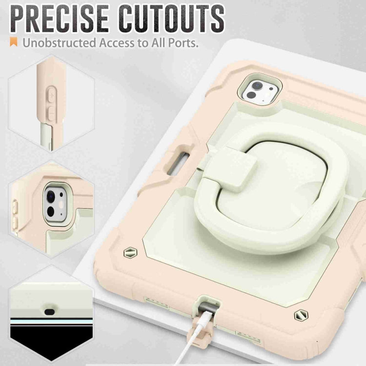 For iPad Pro 11 2024 Handle Silicone Hydric PC Tablet Case with Shoulder Strap(Beige Rose Gold) - iPad Pro 11 2024 Cases by PMC TechLife | Online Shopping South Africa | PMC TechLife | Buy Now Pay Later Mobicred