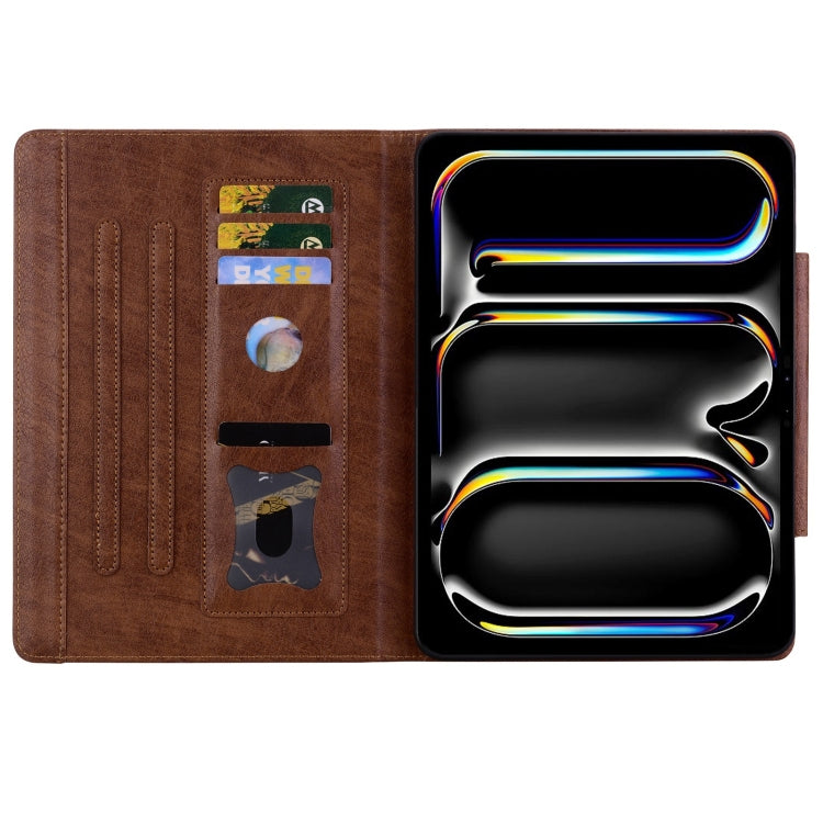 For iPad Air 13 2025 / 2024 Cat Buckle Leather Smart Tablet Case(Brown) - iPad Air 13 2025 / 2024 Cases by PMC TechLife | Online Shopping South Africa | PMC TechLife | Buy Now Pay Later Mobicred