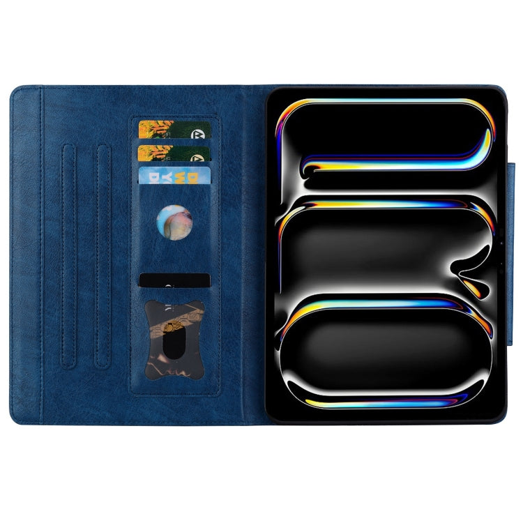 For iPad Air 13 2024 Cat Buckle Leather Smart Tablet Case(Royal Blue) - iPad Air 13 2024 Cases by PMC TechLife | Online Shopping South Africa | PMC TechLife | Buy Now Pay Later Mobicred