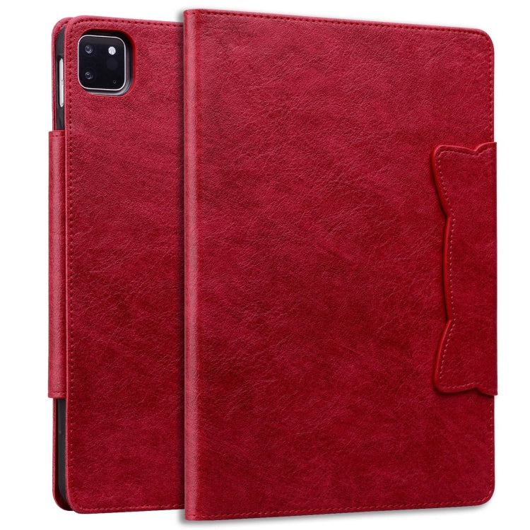 For iPad Pro 11 2024 Cat Buckle Leather Smart Tablet Case(Red) - iPad Pro 11 2024 Cases by PMC TechLife | Online Shopping South Africa | PMC TechLife | Buy Now Pay Later Mobicred