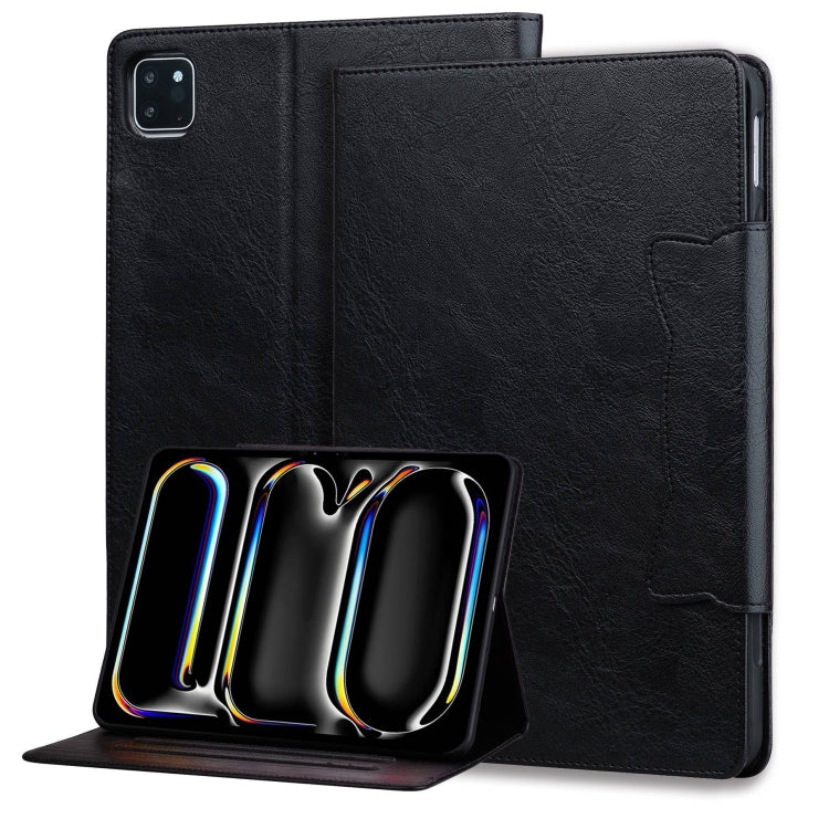 For iPad Pro 13 2024 Cat Buckle Leather Smart Tablet Case(Black) - iPad Pro 13 2024 Cases by PMC TechLife | Online Shopping South Africa | PMC TechLife | Buy Now Pay Later Mobicred