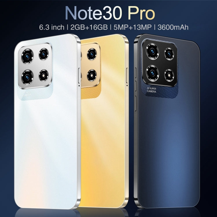 SDT86 / Note30 Pro, 2GB+16GB, 6.3 inch Screen, Face Identification, Android 10.0 MTK6737 Quad Core, Network: 4G, Dual SIM(White) -  by PMC TechLife | Online Shopping South Africa | PMC TechLife | Buy Now Pay Later Mobicred
