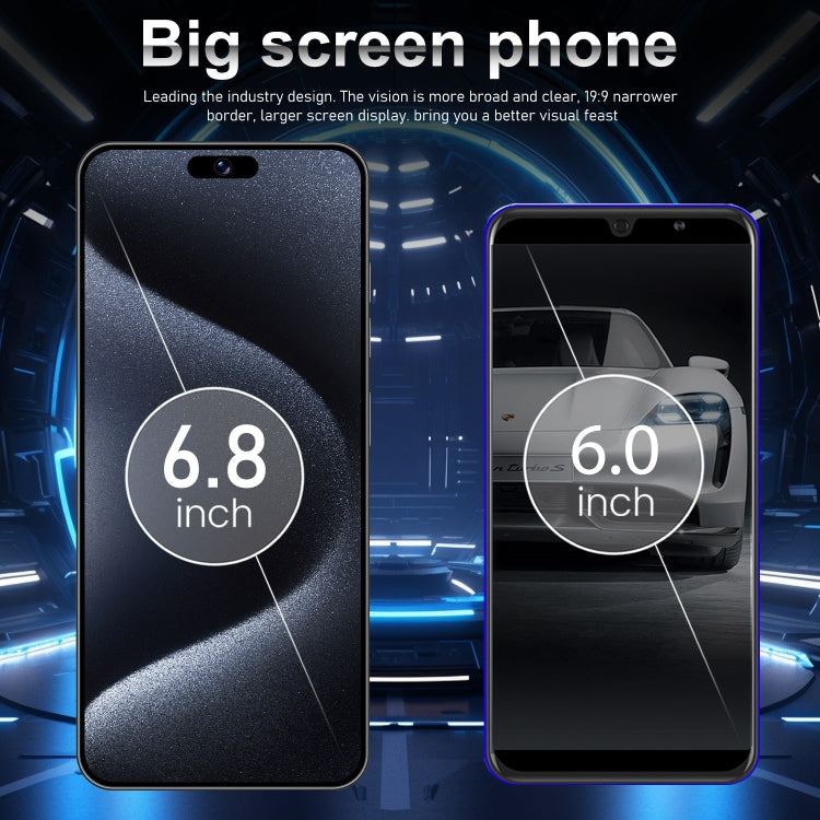 VD1 / i15 Pro Max, 3GB+64GB, 6.8 inch Screen, Face Identification, Android 10.0 MTK6753 Octa Core, Network: 4G, Dual SIM(Blue) -  by PMC TechLife | Online Shopping South Africa | PMC TechLife | Buy Now Pay Later Mobicred