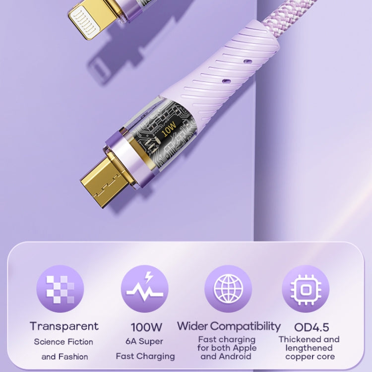 ROCK G20 1.5m 100W 3 in 1 USB-C / Type-C Fast Charging Data Cable(Purple) - free shipping - PMC TechLife - Order now!