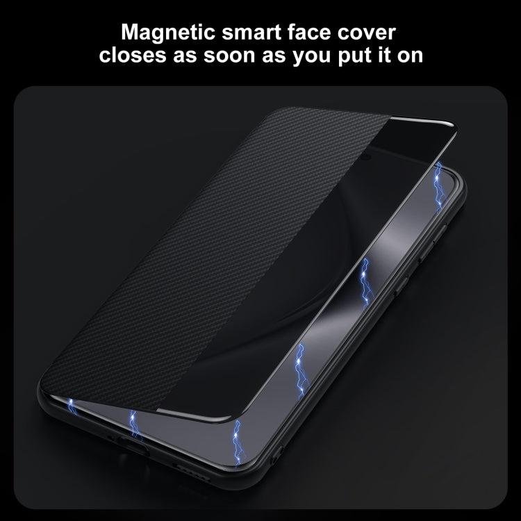 For Huawei Mate 70 Pro / Mate 70 Pro+ SULADA Kevlar 600D Texture Smart Window Leather Phone Case(Blue) - Huawei Cases by SULADA | Online Shopping South Africa | PMC TechLife | Buy Now Pay Later Mobicred