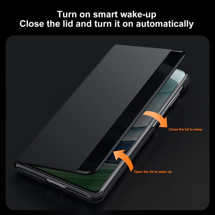 For Huawei Mate X5 SULADA Kevlar 600D Texture Smart Window Leather Phone Case(Purple) - free shipping - PMC TechLife - Order now!