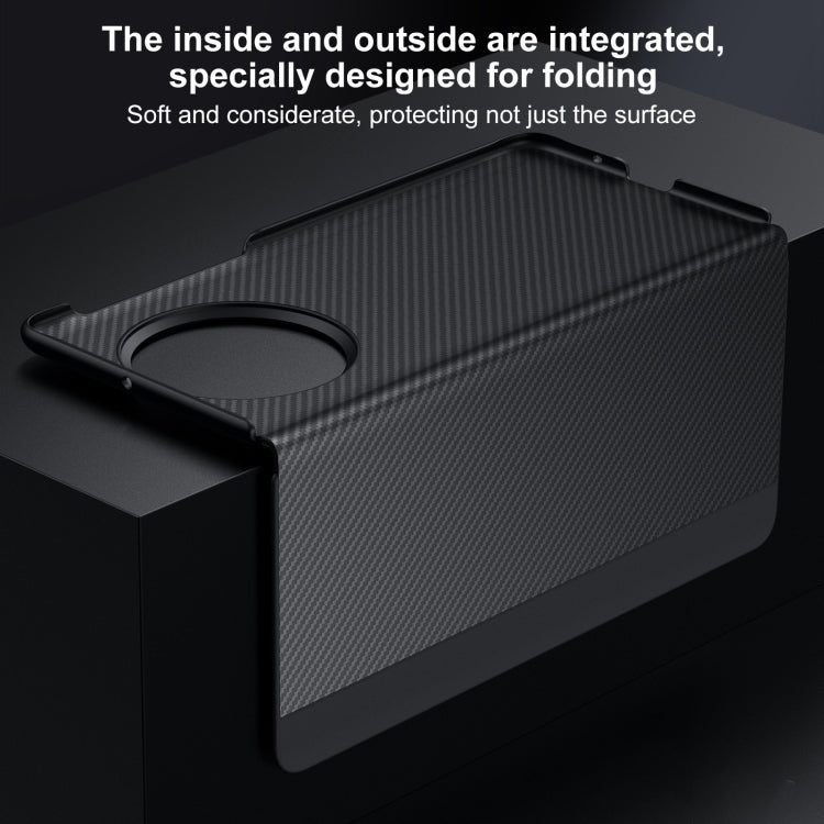 For Huawei Mate X6 SULADA Kevlar 600D Texture Smart Window Leather Phone Case(Black) - Huawei Cases by SULADA | Online Shopping South Africa | PMC TechLife | Buy Now Pay Later Mobicred