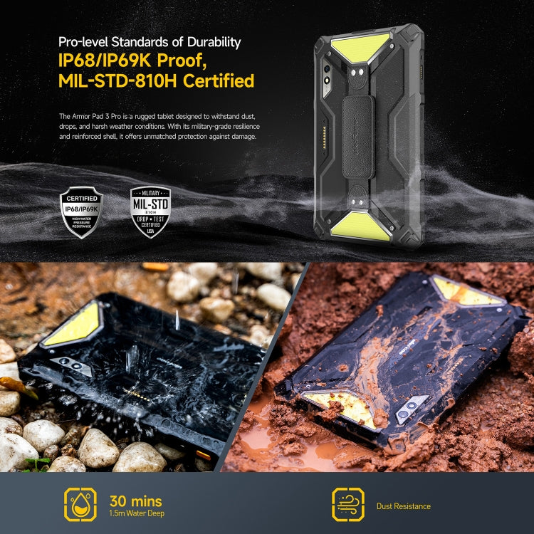 Ulefone Armor Pad 3 Pro Rugged Tablet PC, 8GB+256GB, 10.36 inch Android 13 MediaTek MT8788 Octa Core 4G Network, EU Plug(Black) - free shipping - PMC TechLife - Order now!
