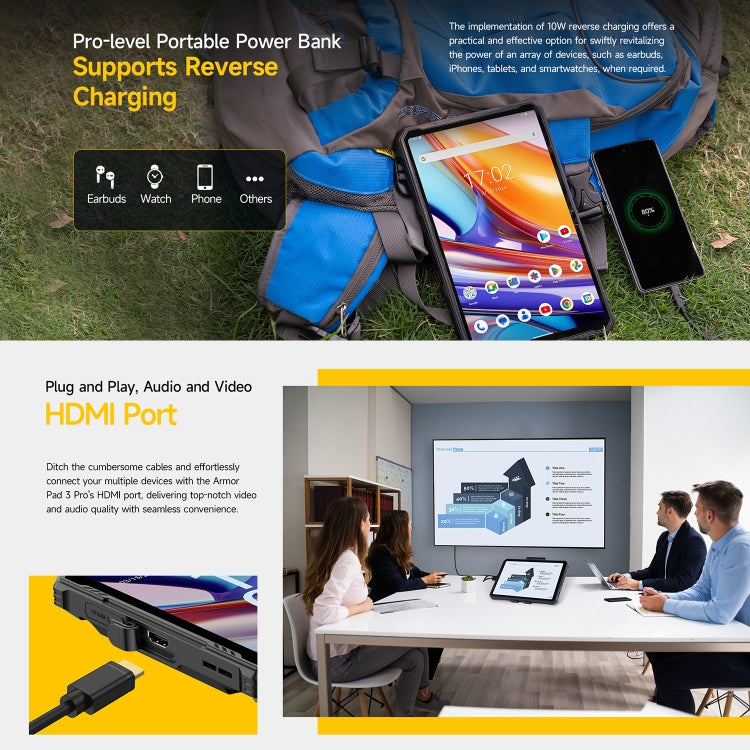 Ulefone Armor Pad 3 Pro Rugged Tablet PC, 8GB+256GB, 10.36 inch Android 13 MediaTek MT8788 Octa Core 4G Network, EU Plug(Black) - free shipping - PMC TechLife - Order now!