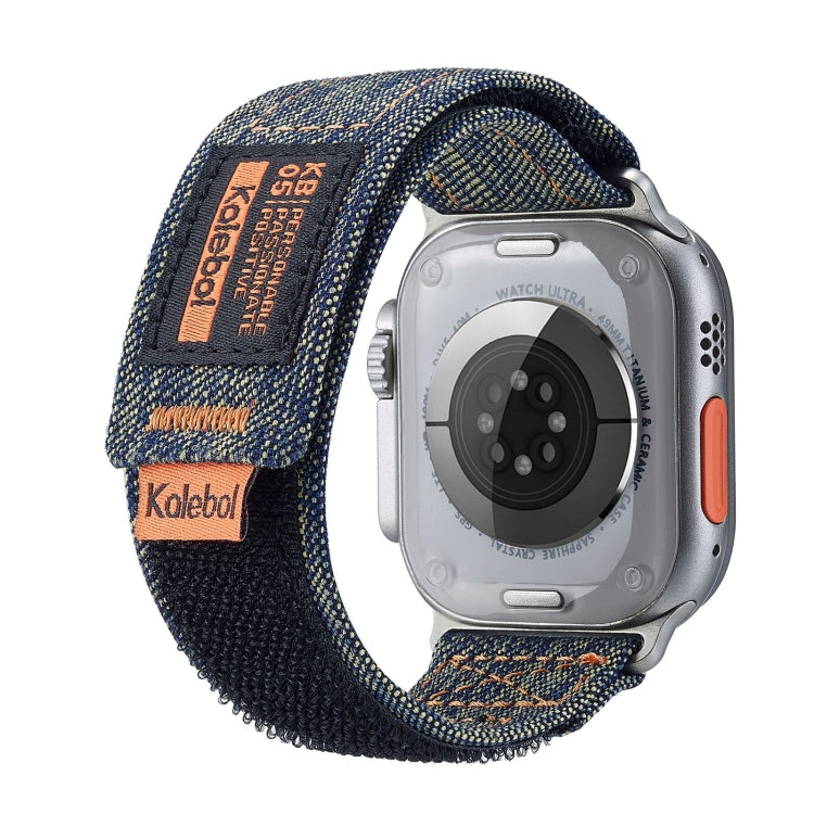 For Apple Watch SE 2023 44mm Cowboy Nylon Hook and Loop Fastener Watch Band(Black) - Watch Bands by PMc TechLife | Online Shopping South Africa | PMc TechLife | Buy Now Pay Later Mobicred