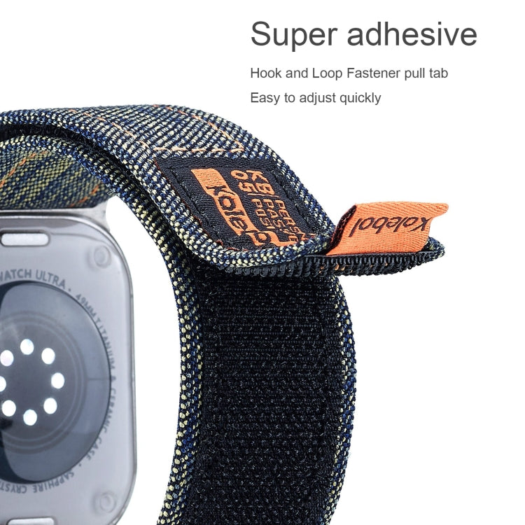 For Apple Watch SE 2023 44mm Cowboy Nylon Hook and Loop Fastener Watch Band(Black) - Watch Bands by PMc TechLife | Online Shopping South Africa | PMc TechLife | Buy Now Pay Later Mobicred
