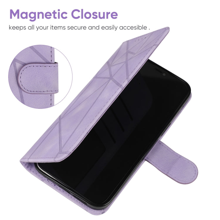 For Google Pixel 9 Pro XL Skin Feel Geometric Lines Leather Phone Case(Purple) - free shipping - PMC TechLife - Order now!