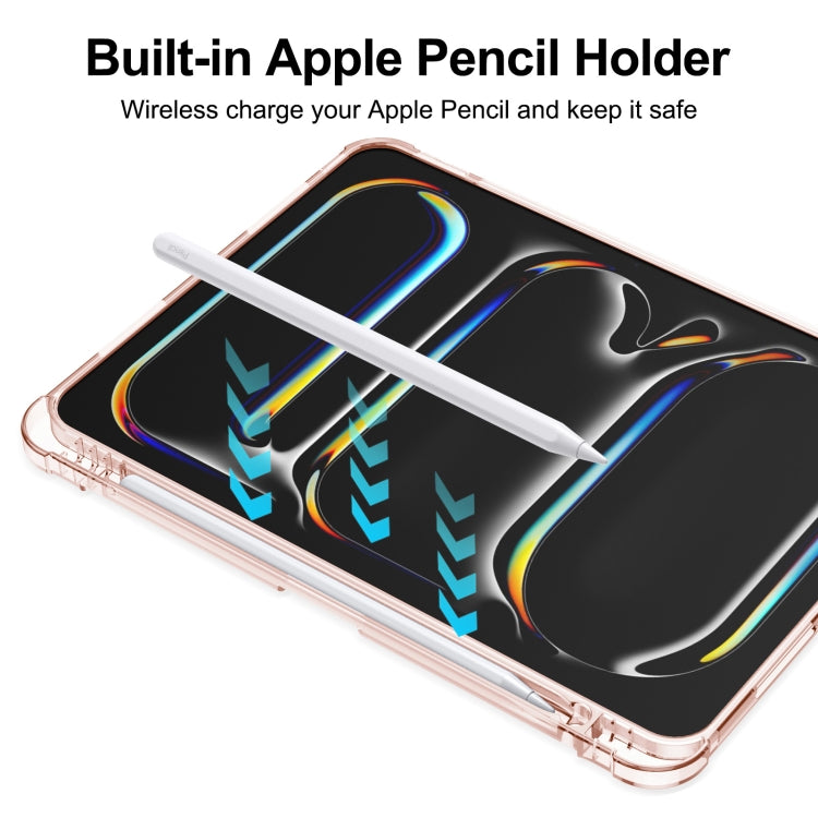 For iPad Pro 11 2024 Tri-fold Holder TPU Cover Frosted Leather Smart Tablet Case withh Pen Slot(Rose Gold) - iPad Pro 11 2024 Cases by PMC TechLife | Online Shopping South Africa | PMC TechLife | Buy Now Pay Later Mobicred