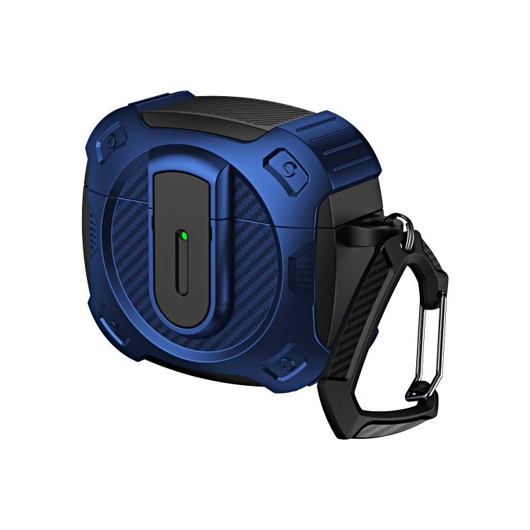 For AirPods 4 Lock Shockproof Bluetooth Earphone Protective Case(Black Blue) - For AirPods 4 by PMC Jewellery | Online Shopping South Africa | PMC Jewellery | Buy Now Pay Later Mobicred
