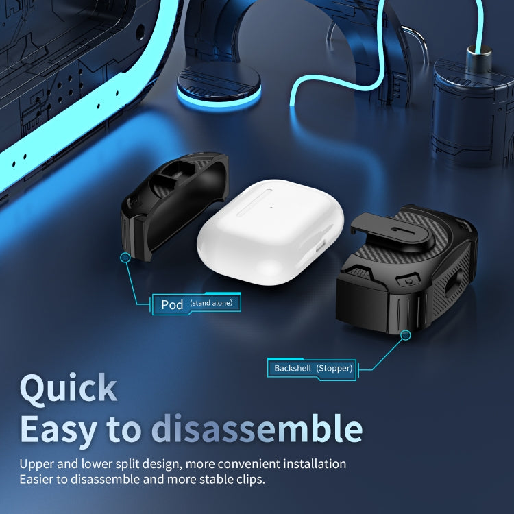 For AirPods Pro Lock Shockproof Bluetooth Earphone Protective Case(Black) - For AirPods Pro by PMC Jewellery | Online Shopping South Africa | PMC Jewellery | Buy Now Pay Later Mobicred