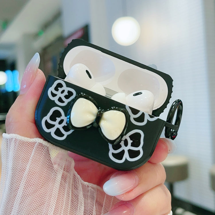 For AirPods 3 3D Colorful Pattern Bluetooth Earphone Protective Case(Black Bow) - For AirPods 3 by PMC Jewellery | Online Shopping South Africa | PMC Jewellery | Buy Now Pay Later Mobicred