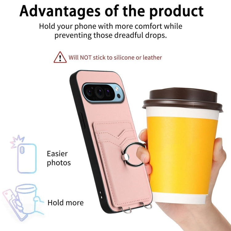 For Google Pixel 9 Pro XL R20 Ring Card Holder Phone Case(Pink) - Google Cases by PMC TechLife | Online Shopping South Africa | PMC TechLife | Buy Now Pay Later Mobicred