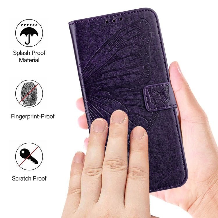 For Blackview A53 Embossed Butterfly Leather Phone Case(Purple) - More Brand by PMC TechLife | Online Shopping South Africa | PMC TechLife | Buy Now Pay Later Mobicred