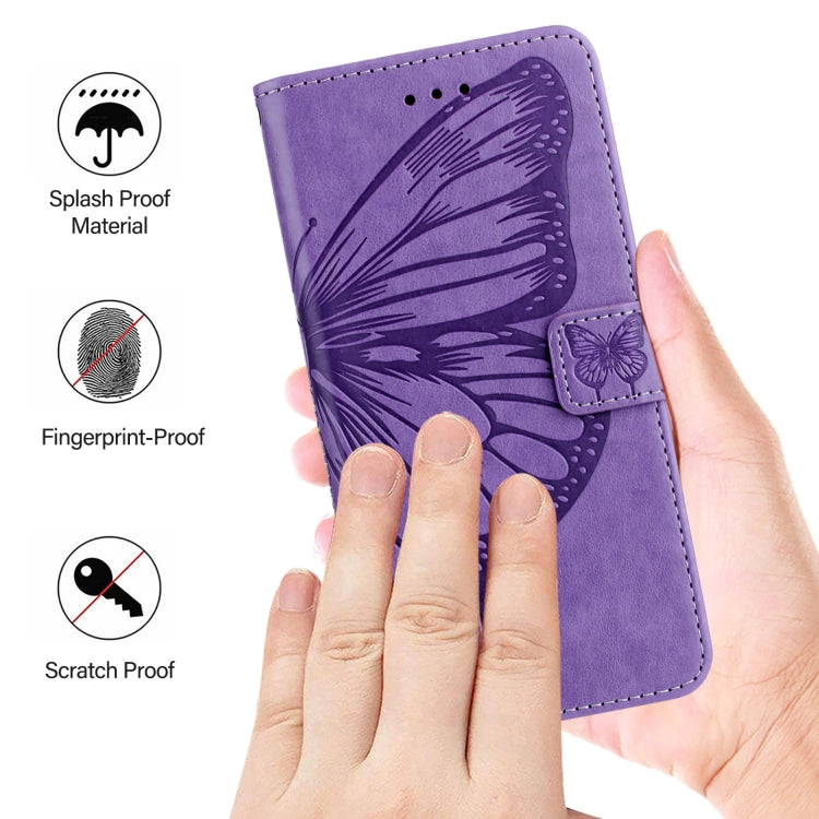 For Blackview Shark 8 Embossed Butterfly Leather Phone Case(Purple) - More Brand by PMC TechLife | Online Shopping South Africa | PMC TechLife | Buy Now Pay Later Mobicred