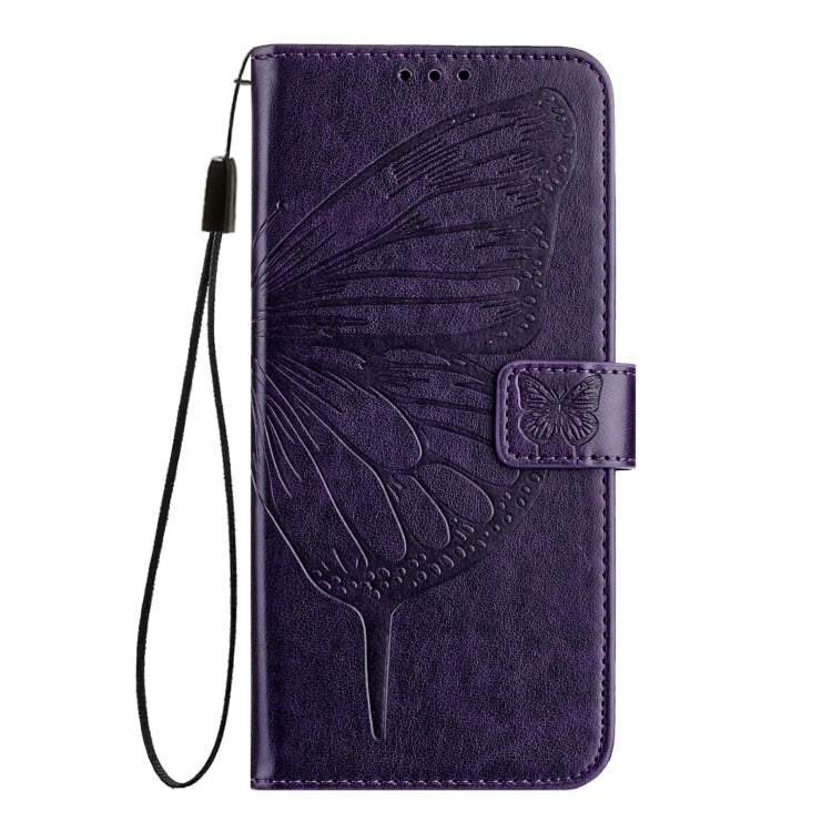 For Blackview Wave 6C Embossed Butterfly Leather Phone Case(Dark Purple) - More Brand by PMC TechLife | Online Shopping South Africa | PMC TechLife | Buy Now Pay Later Mobicred